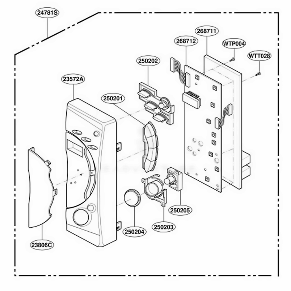 Control Panel Parts Diagram and Parts List for MS95MT HSLEGSS LG Range
