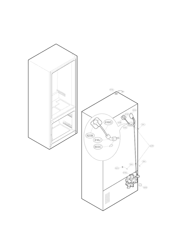 Valve And Water Parts Diagram and Parts List for LFXS30766S 03 LG Refrigerator