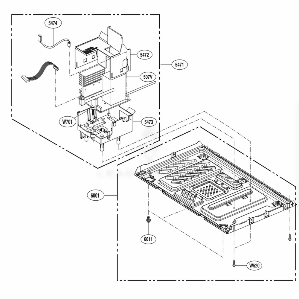 Base Plate Parts Diagram and Parts List for LMC0975SW CWHEBBY LG Wall Oven