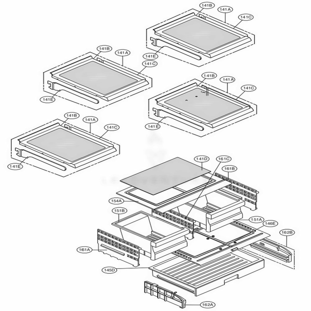 Refrigerator Parts Diagram and Parts List for 70339 AWBCSE1 LG Refrigerator