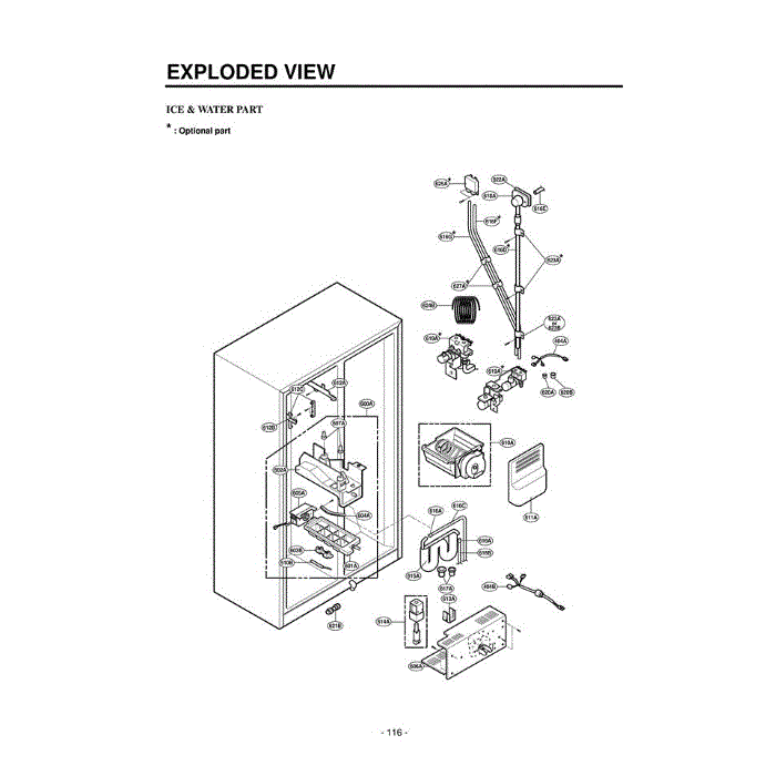 Section 1 Diagram and Parts List for LRSPC2031BK AWBCLGA LG Refrigerator