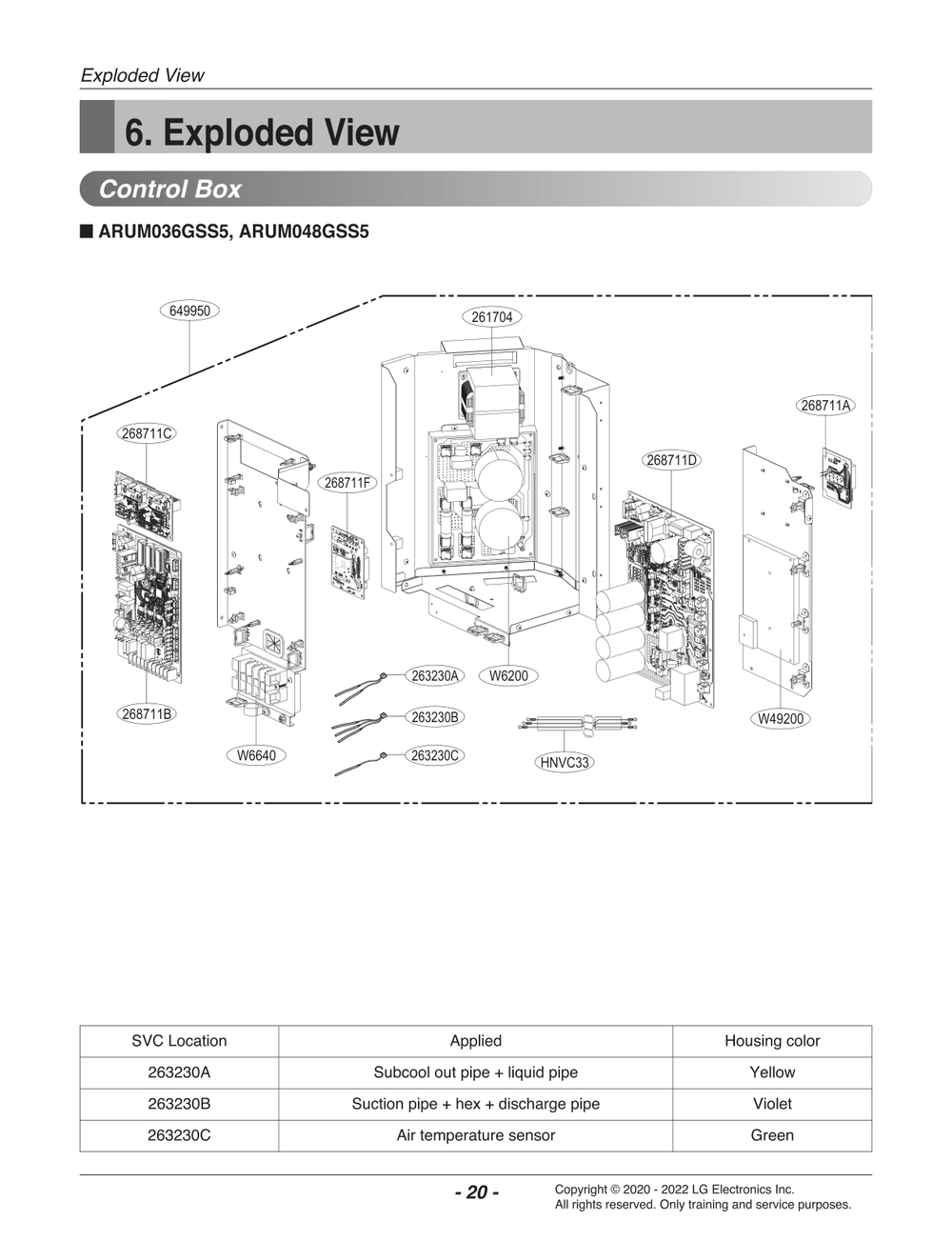 Diagram 1 Diagram and Parts List for ARUM036GSS5 EWGBLUS LG Air Conditioner