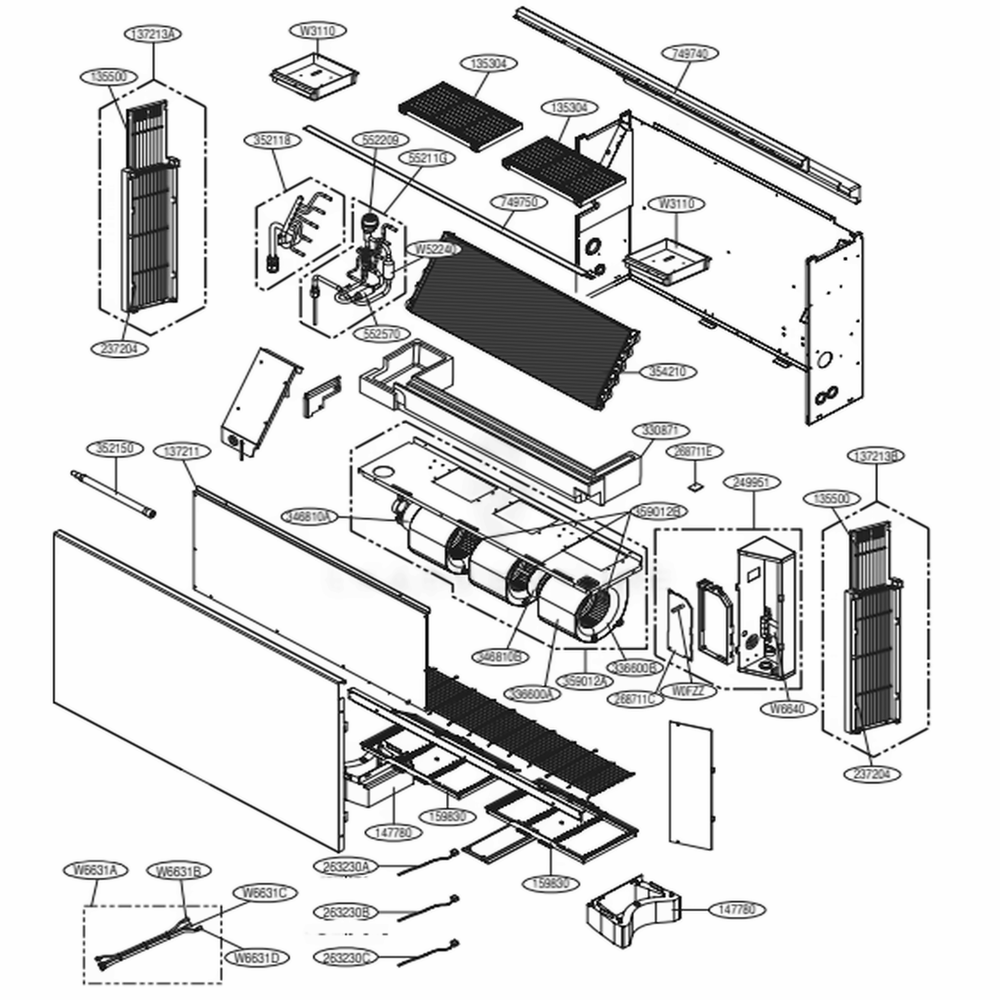 Main Diagram and Parts List for ARNU093CEA2 ANWALUS LG Air Conditioner