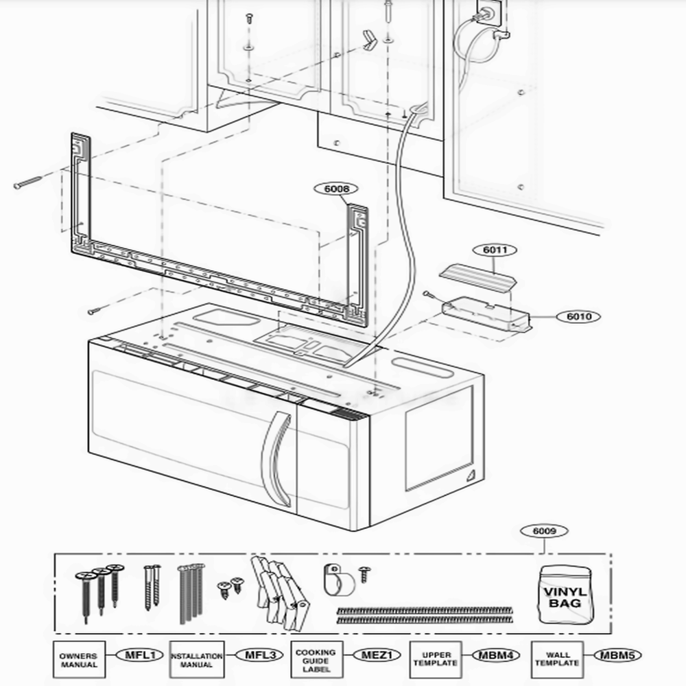 Installation Parts Diagram and Parts List for 85033 CS1ESEA LG Range