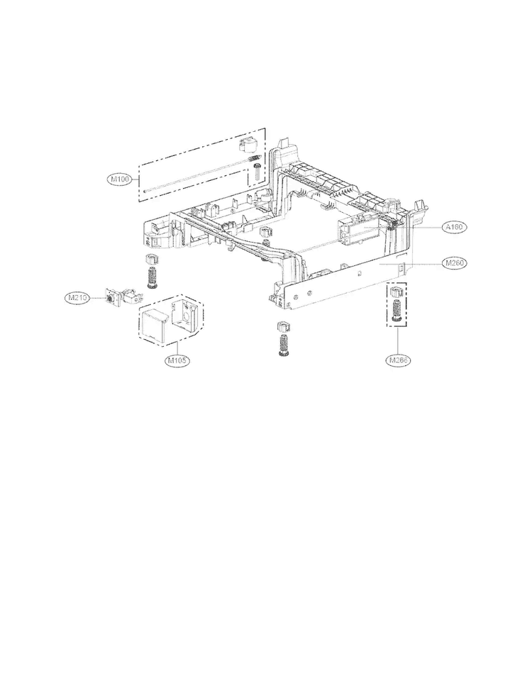 Base Assembly Parts Diagram and Parts List for LDS5040WW  LG Dishwasher