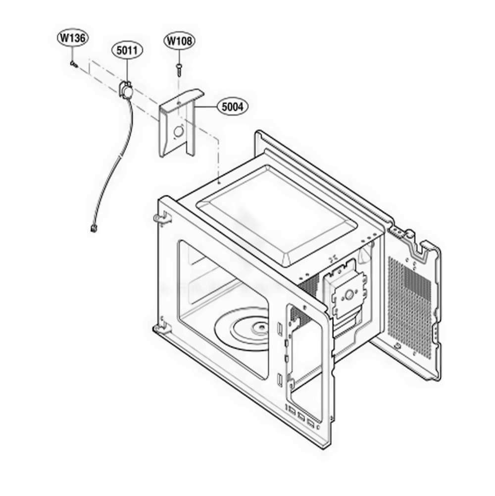 Sensor Parts Diagram and Parts List for 65222401 CW1ESEA LG Range