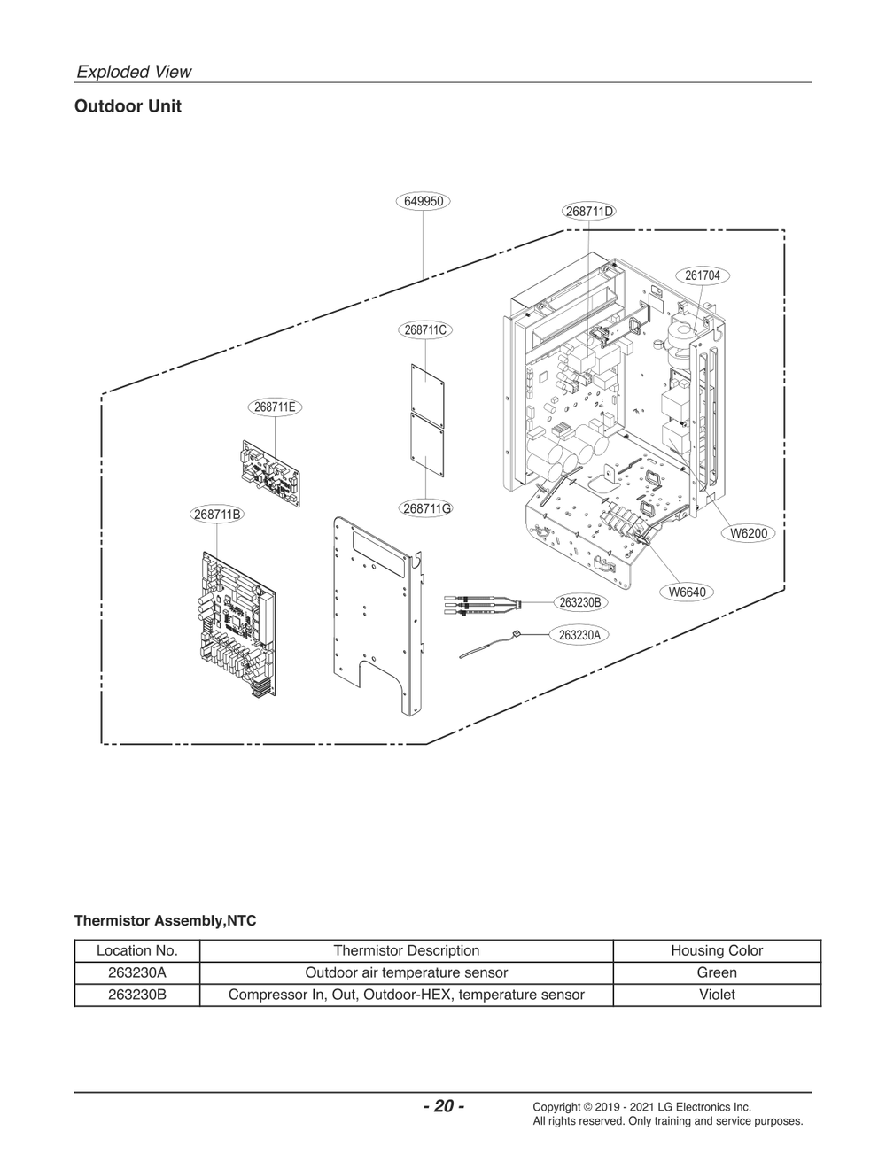 Outdoor Unit 1 Diagram and Parts List for HU161HA U33 LG Water Heater