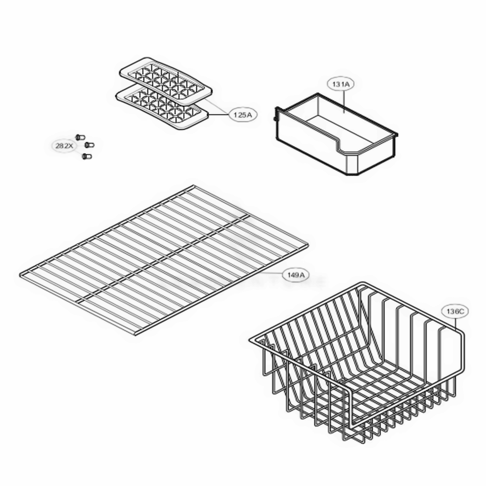 Freezer Parts Diagram and Parts List for 65212 ASWCSEF LG Refrigerator