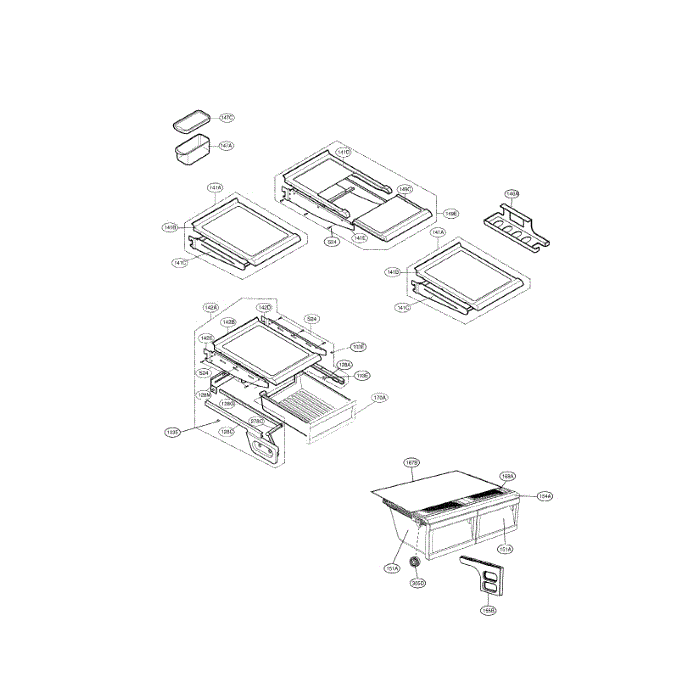 Refrigerator Diagram and Parts List for LDN22735SB 00 LG Refrigerator