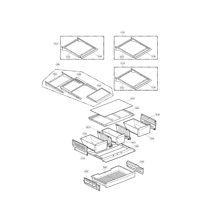 Refrigerator Diagram and Parts List for LFX28991ST 00 LG Refrigerator