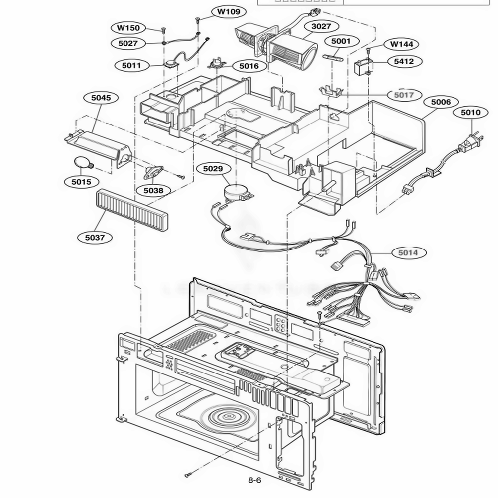 Interior Parts 2 Diagram and Parts List for MMV5207AAQ ABSEMTG LG Range