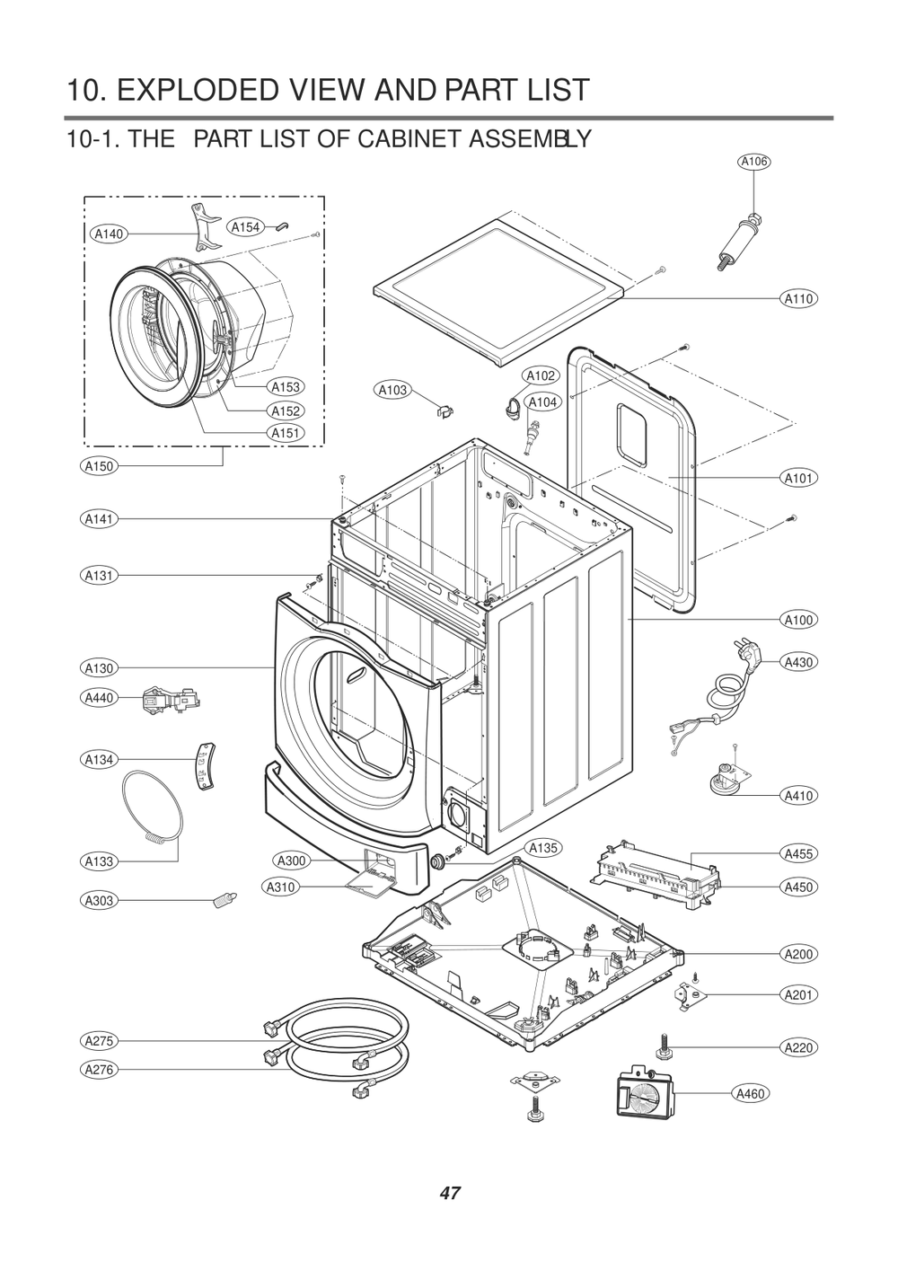 Cabinet Assemby Diagram and Parts List for F1480RD5 ALSEEUS LG Dryer