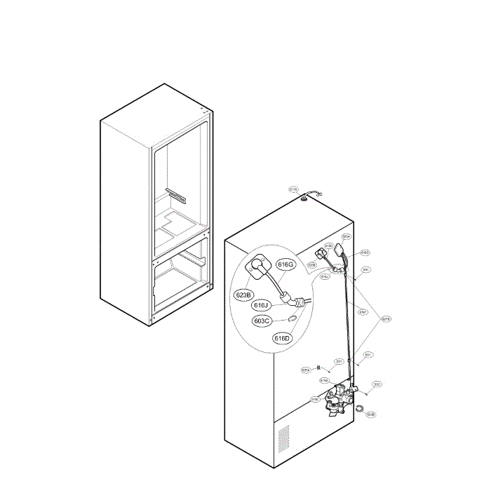 Valve And Water Tube Diagram and Parts List for LFX21976ST 00 LG Refrigerator