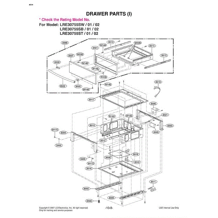 Section 5 Diagram and Parts List for LRE30755ST ASTELGA LG Range
