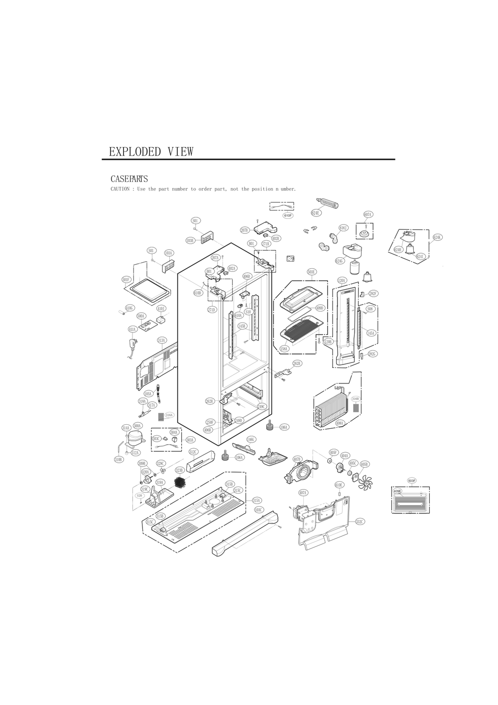 Diagram 1 Diagram and Parts List for GC-L258VSXM ASTCNA0 LG Refrigerator