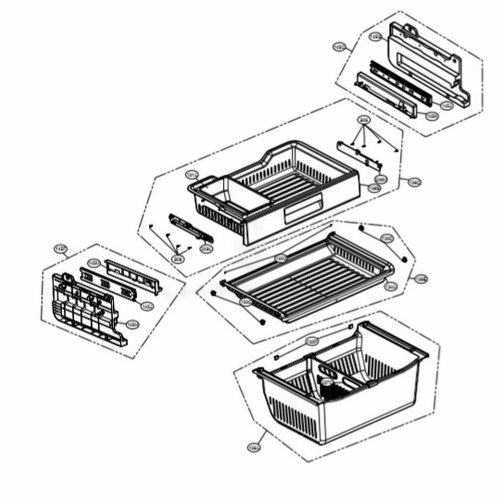 Freezer Parts Diagram and Parts List for LSFXC2476S ASTCNA0 LG Refrigerator