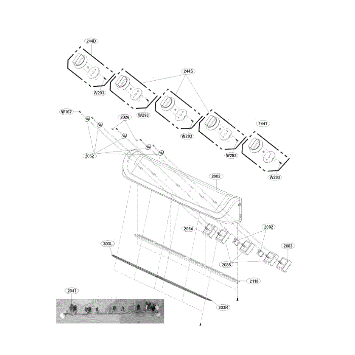 Cooktop Diagram and Parts List for LDE4415ST 00 LG Range