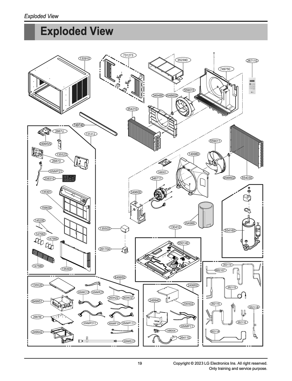Diagram 1 Diagram and Parts List for W3NQ08LNNP0 AT1AUSH LG Air Conditioner