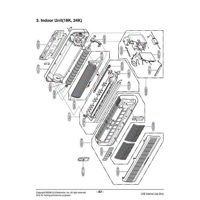 Section 1 Diagram and Parts List for TS-K2430HL AMB6TFC LG Air Conditioner
