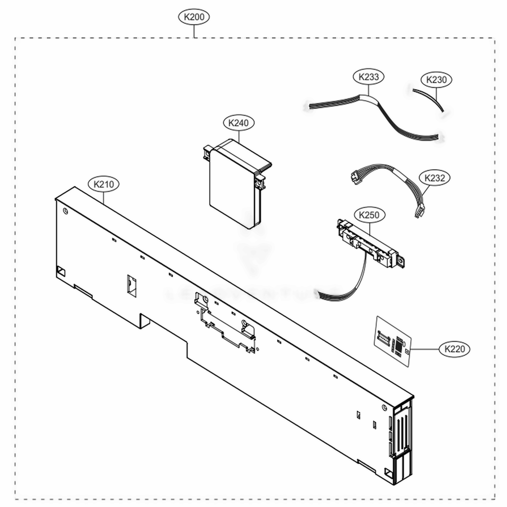 Panel Assembly Diagram and Parts List for 14673 ASTESEU LG Dishwasher