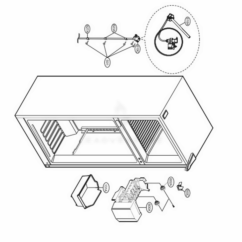 Ice Maker Parts Diagram and Parts List for LTCS20220B AWBCNA1 LG Refrigerator