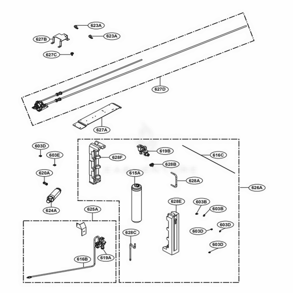 Ice Water Part Diagram and Parts List for SKSCR2401P ASWCNA0 LG Range