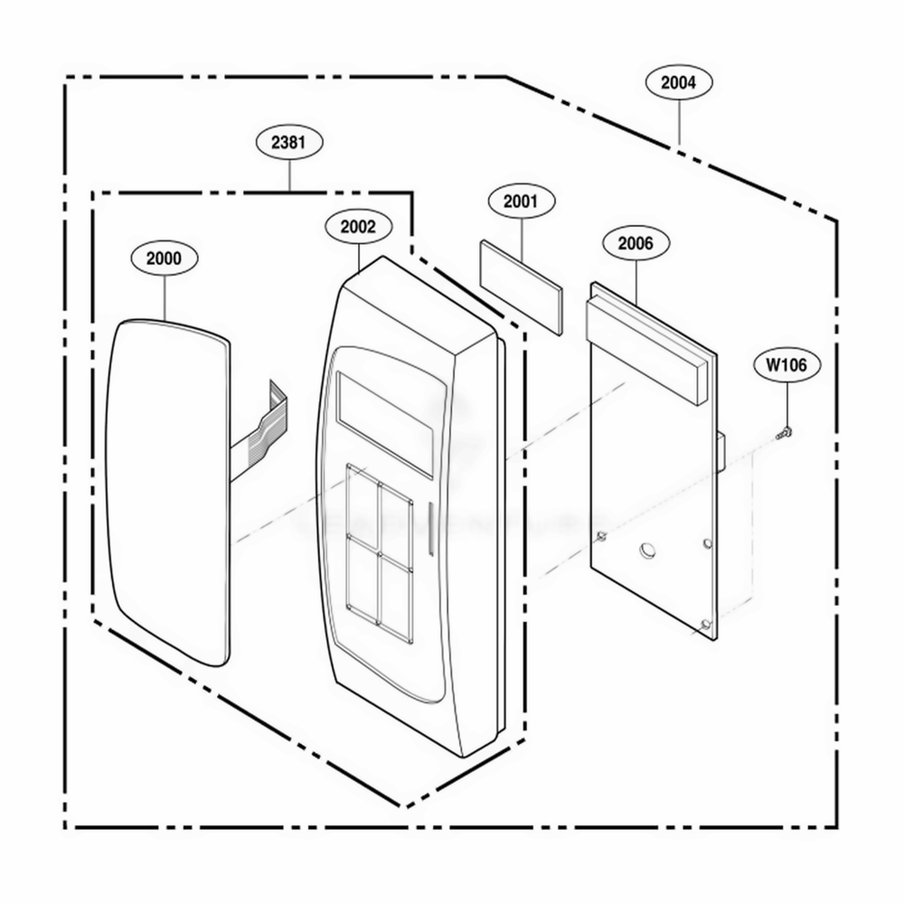 Control Panel Parts 1 Diagram and Parts List for 62252 CWHESEA LG Wall Oven