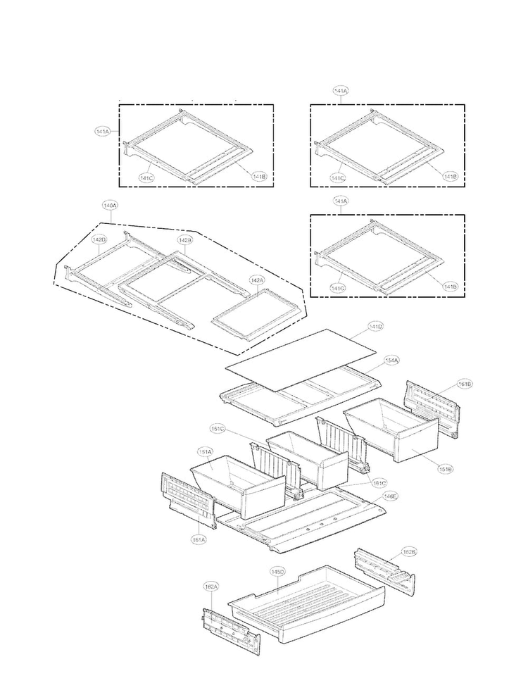 Refrigerator Parts Diagram and Parts List for LFX28978ST 01 LG Refrigerator
