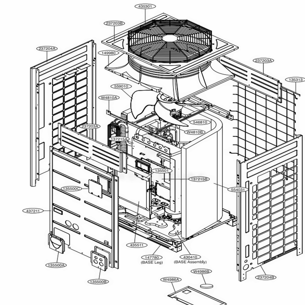 Main 2 Diagram and Parts List for ARUB120LTE4 EWGBLEU LG Air Conditioner