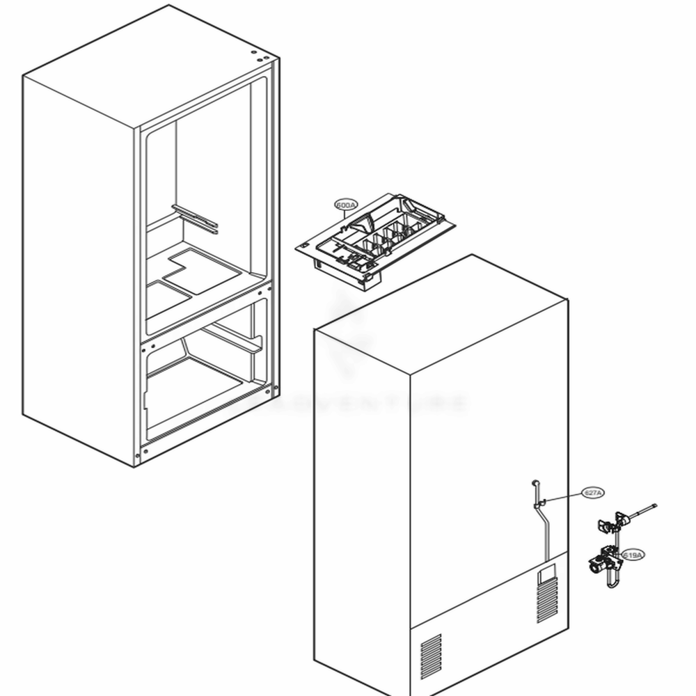 Icemaker Parts Diagram and Parts List for 78049 AWBCSE0 LG Refrigerator