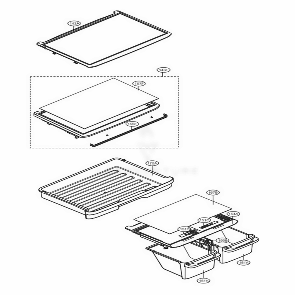 Refrigerator Parts Diagram and Parts List for LTCS24223S ASTCNA8 LG Refrigerator
