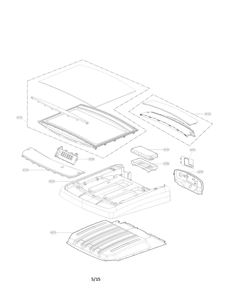 Control Panel Parts Diagram and Parts List for DLEY1701VE  LG Dryer
