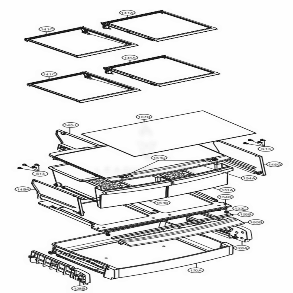 Refrigerator Parts Diagram and Parts List for LFC22770SB AWBCNA2 LG Refrigerator