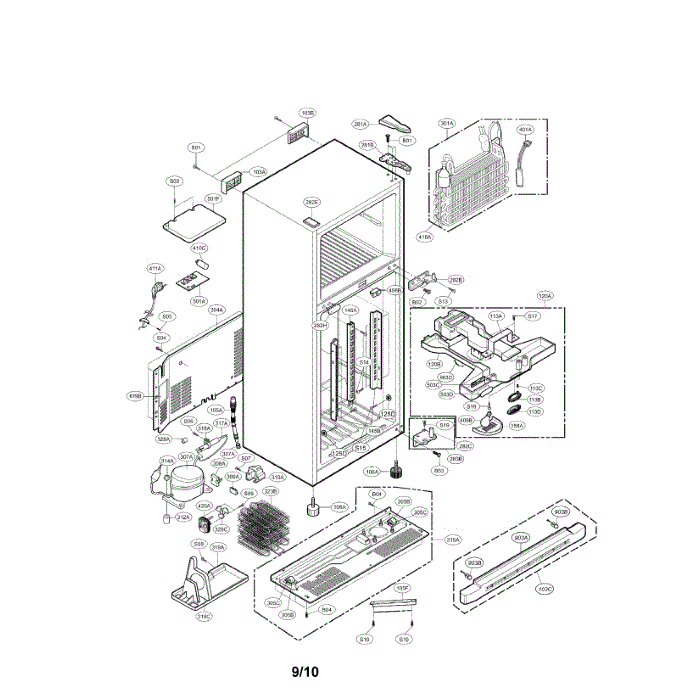 Case Diagram and Parts List for LRTC19314ST  LG Refrigerator