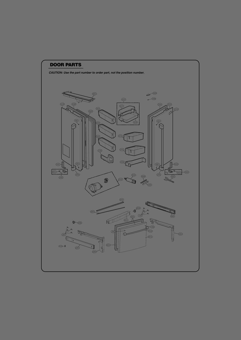 Door Parts Diagram and Parts List for GR-L268LSZM ASTCSE0 LG Refrigerator