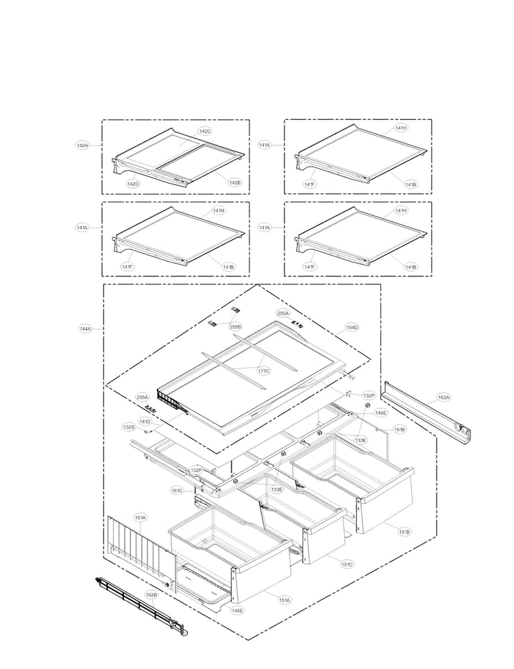 Refrigerator Parts Diagram and Parts List for LMXS30776D 01 LG Refrigerator