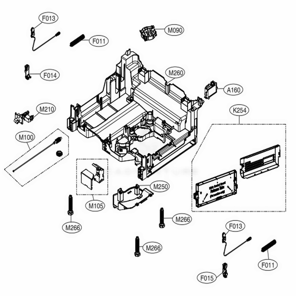 Base Assembly Diagram and Parts List for LDT7808SS ASSESNA LG Dishwasher