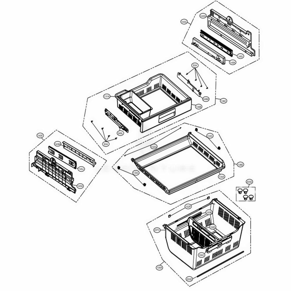 Freezer Parts Diagram and Parts List for 72099 AWBCSE1 LG Refrigerator