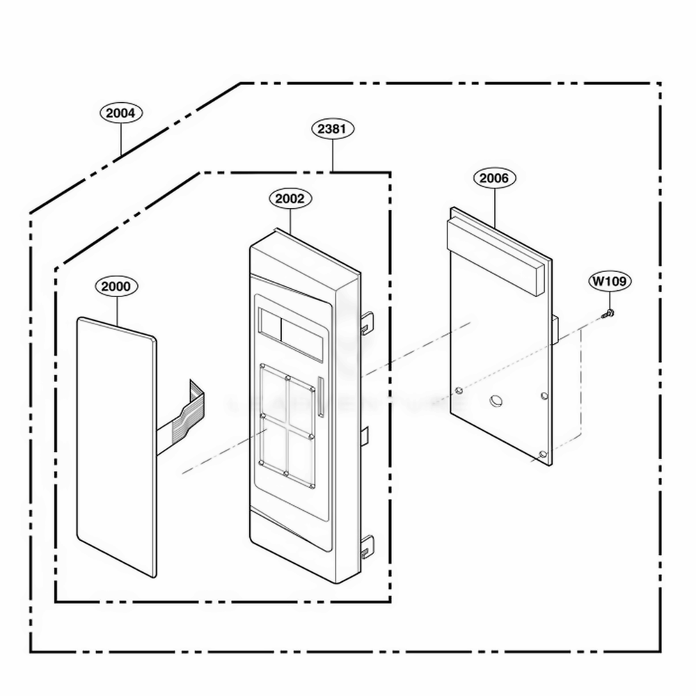 Controller Parts Diagram and Parts List for 62102201 CW1ESEA LG Range