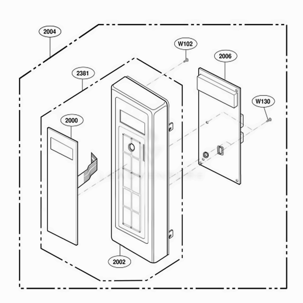 Control Panel Parts 3 Diagram and Parts List for DFS11EA ASTQMTR LG Range