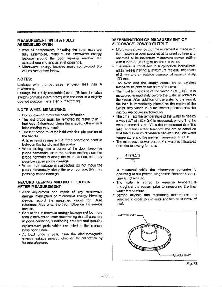 Measuring Microwave Leakage Page 2 Diagram and Parts List for MA-1171S  LG Microwave