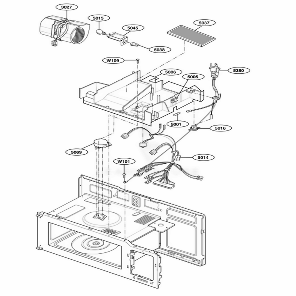Interior Parts 2 Diagram and Parts List for MH6150XLQ AWHEWRP LG Wall Oven