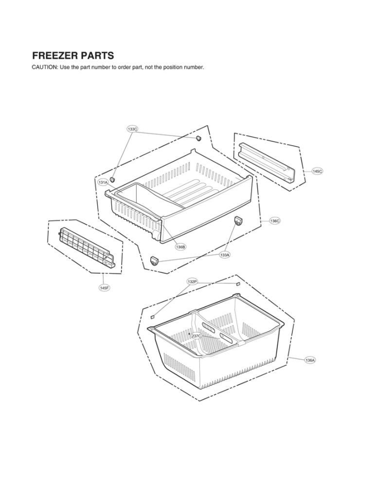 Freezer Parts Diagram and Parts List for LFXS28596M 01 LG Refrigerator