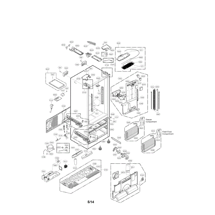 Case Diagram and Parts List for LMX30995ST 00 LG Refrigerator
