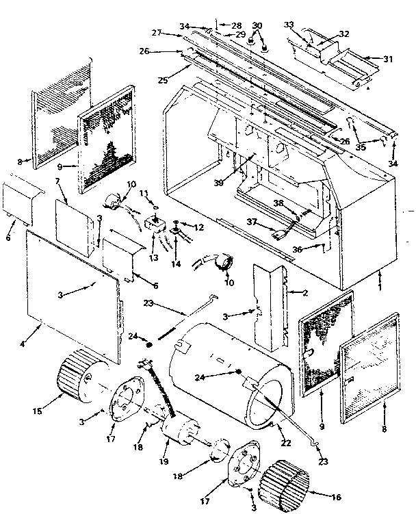 Range Hood Diagram and Parts List for 2335437811  Kenmore Range Hood