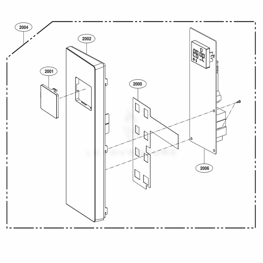 Control Panel Parts Diagram and Parts List for LMC1375SB CB1ELNA LG Wall Oven