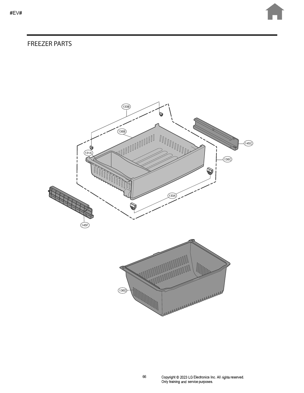 Freezer Parts Diagram and Parts List for GV-B218FSNB ASTCNA0 LG Refrigerator
