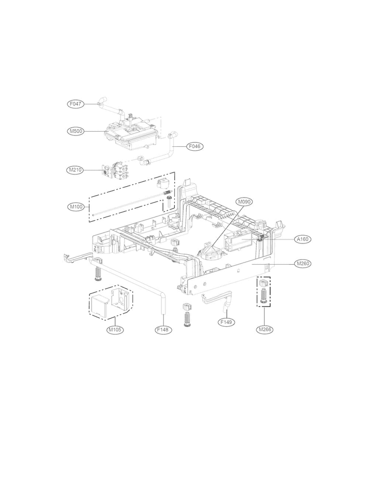 Base Assembly Parts Diagram and Parts List for LDF8874ST  LG Dishwasher