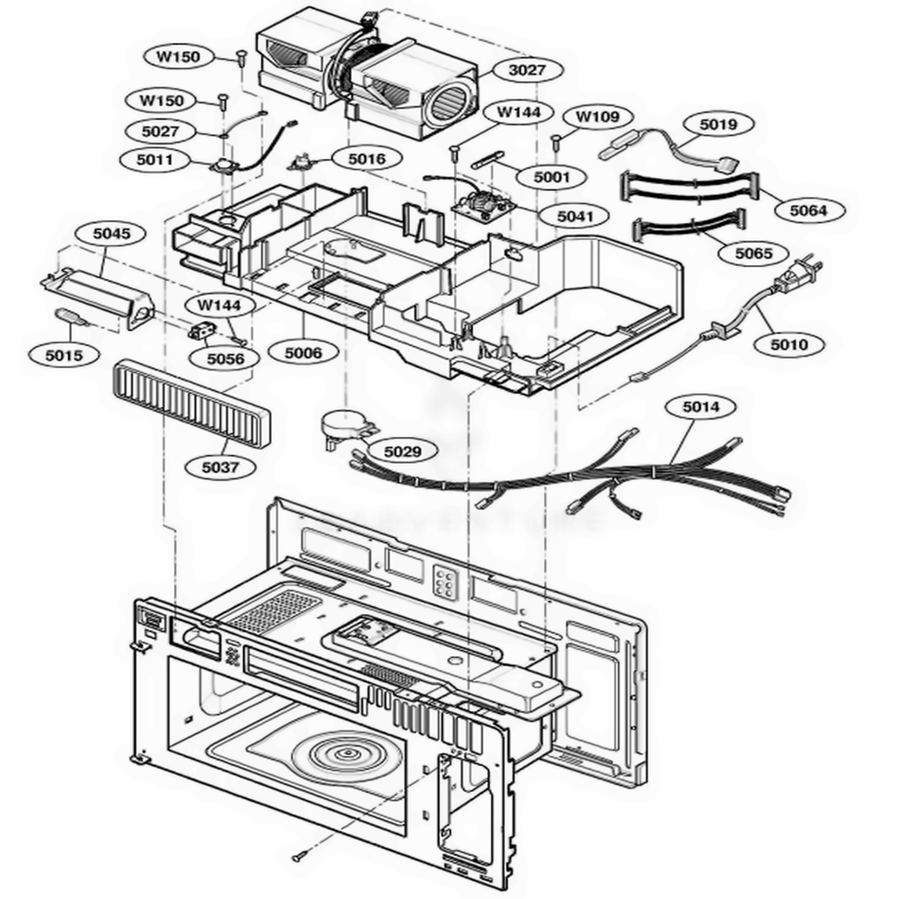 Interior Parts 2 Diagram and Parts List for 64769 AB1ESEA LG Range