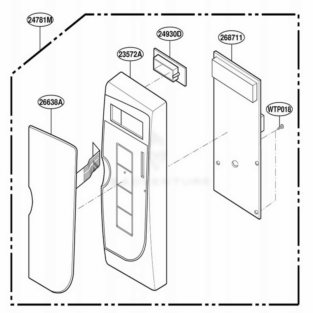Controller Parts Diagram and Parts List for 87138 ABSESEC LG Range